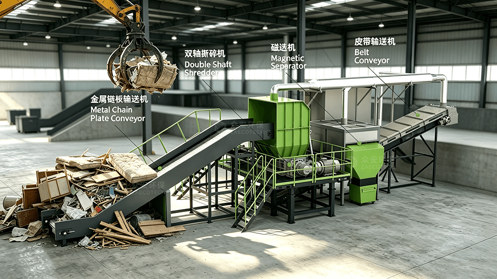 凌晨4点，众安环保这批大件垃圾破碎设备发往新疆克拉玛依市垃圾